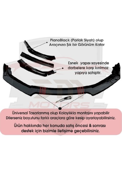 Fiat Tipo Ön Tampon Eki Bodykit Lip 134 Pionablack (Parlak Siyah) modelleri