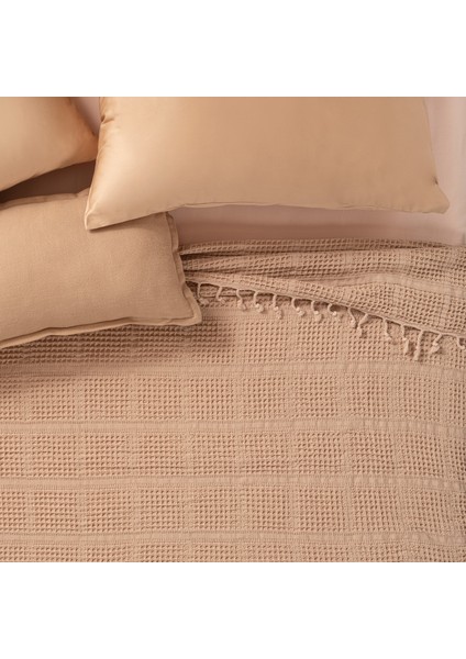 Solıd Tek Kişilik Tencel - Cotton Tencel Pamuk Pike 160x220 Cm Kum Rengı modelleri