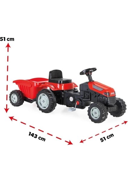 Pilsan Active Römorklu Pedallı Traktör - Kırmızı