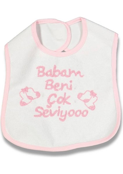 Babam Beni Çok Seviyoo Pembe Mama Önlüğü