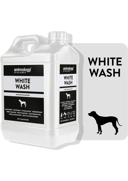 White Wash Beyaz Tüylü Köpeklere Özel 40:1 Konsantre Köpek Şampuanı 2.5 Lt