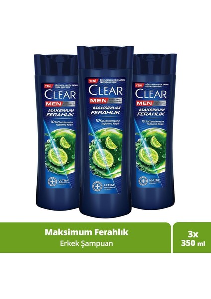 Men Kepeğe Karşı Etkili Şampuan Maksimum Ferahlık 350 Ml X3