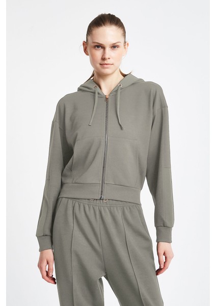 Kadın Fermuarlı Kapüşonlu Sweatshirt 24N-2103 fiyatları