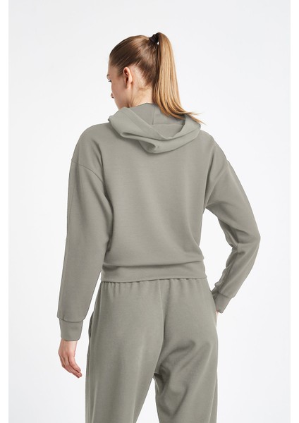 Kadın Fermuarlı Kapüşonlu Sweatshirt 24N-2103 fırsatları