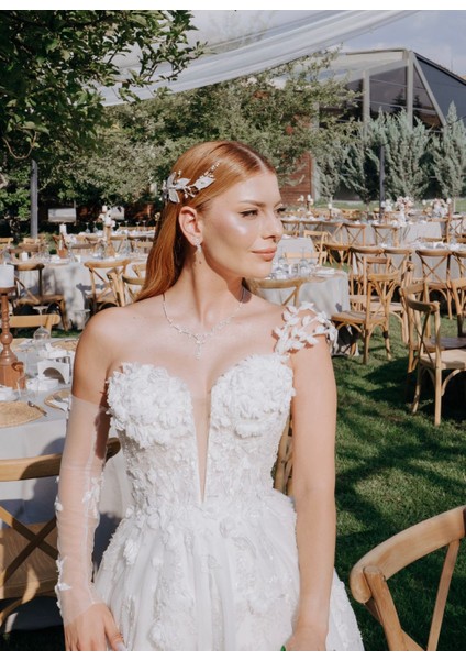 Yaprak Gelin Tacı Yaprak Motifli Helen Gelin Tacı Nikah Tacı Nişan Tacı RAT0108