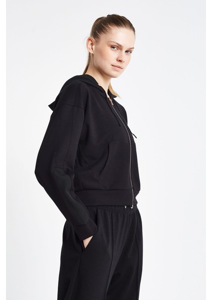 Kadın Fermuarlı Kapüşonlu Sweatshirt 24N-2103 fırsatları