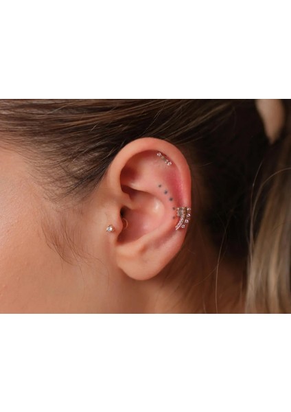 Sole 0,06CT Pırlanta Piercing-Tragus