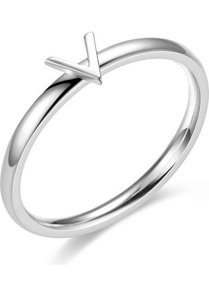 Hafif Lüks ve Sadelik Tarzı Tüm Maç Titanyum Çelik Popüler Yüzük Kadın Japon ve Kore Popüler Solmayan Çift Yüzük Süsü (Yurt Dışından)