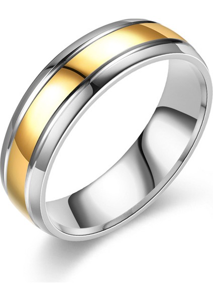 Kore Tarzı Mizaç Vahşi Düz Titanyum Çelik Halka Kadın Niş Çift Yüzük Süsleme (Yurt Dışından)