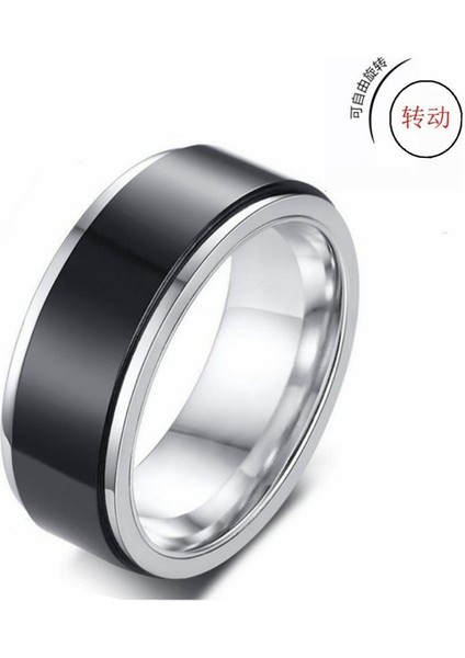 Sıcak Dönebilen Titanyum Çelik Halka Erkek Dekompresyon Paslanmaz Çelik Çift Yüzükler Yüzük (Yurt Dışından)