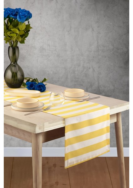 Italy Sarı Çizgili Runner 39 x 139 cm