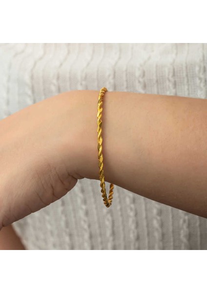Gümüş Gold İkili Burgu Kadın Bilezik SL8020 fırsatları