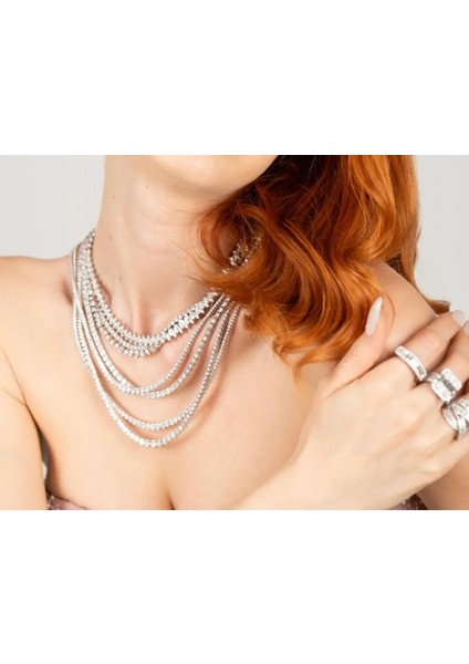 LUXURY COLLECTİON 10ct Pırlanta Su Yolu Kolye modelleri