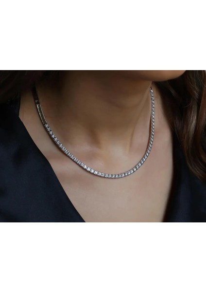 2,05ct Pırlanta Taşlı Su Yolu Kolye - 14 Ayar Beyaz Altın - Luxury Collection modelleri