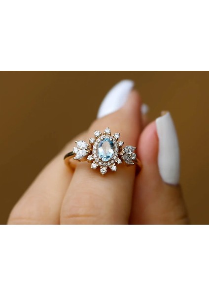 Aquamarine Pırlanta Yüzük