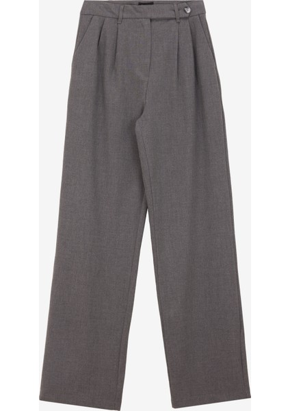Yüksek Bel Normal Gri Kadın Pantolon F4WL-PNT0287