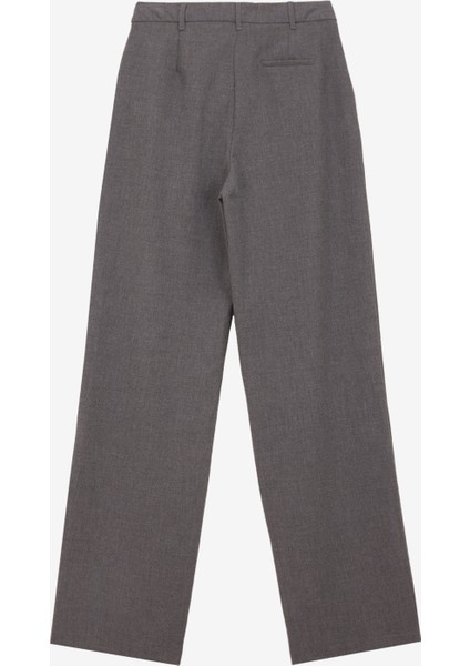 Yüksek Bel Normal Gri Kadın Pantolon F4WL-PNT0287
