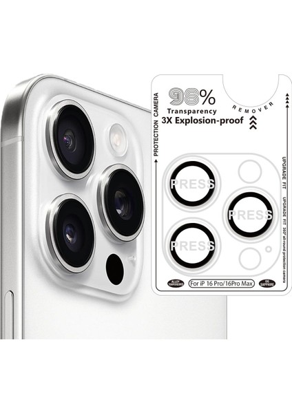 Bi IPHONE 16 Pro/16 Pro Max Safir Silver Kamera Koruyucu