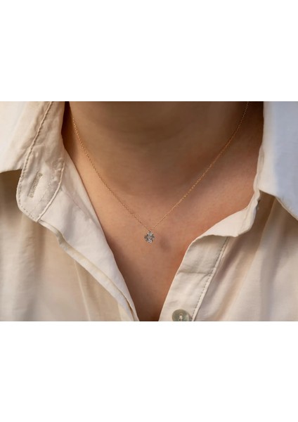 0,21ct Baget Kesim Pırlanta Taşlı Kolye - 14 Ayar Altın Anka Kolye fiyatları