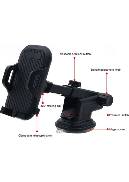 Kolu Arabalar Her Yönüyle Derece Dönen Uzun Vantuz Uygun Tutucu (Yurt Dışından) modelleri