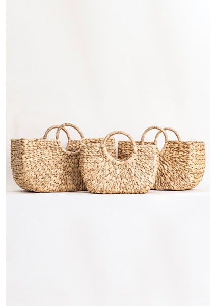 Meander Su Sümbülü Hasır Çanta 3 Lü Set 5116 modelleri