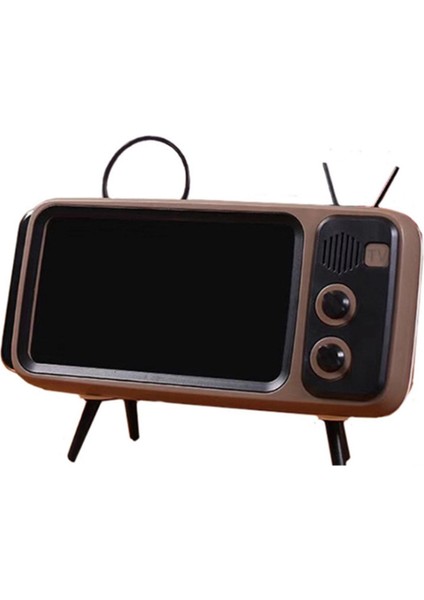 Retro Tv Cep Telefonu Braketi Tembel Braket Evrensel Masaüstü Cep Telefonu Braketi - Kahve Rengi (Yurt Dışından)