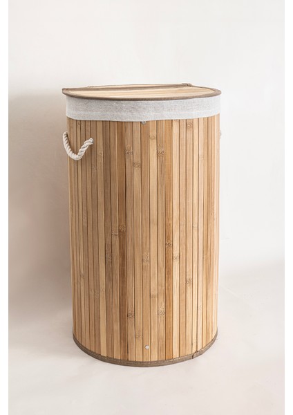 Meander Yuvarlak Bambu Çamaşır Sepeti 35X61 55LT 5113 modelleri