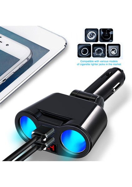 3.1A Çift USB Araç Şarj Cihazı 2 Port LCD Ekran 5V Soket Çakmak Hızlı Araç Şarj Adaptörü Araba Styling (Yurt Dışından) fırsatları