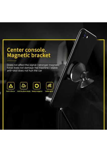 Geartronic Çok Amaçlı Manyetik Braket 360 Derece Dönen Alüminyum Alaşımlı Braket Yüksek Aşınma Direnci ile Araba Cep Telefonu Tutucu Braketi (Yurt Dışından)