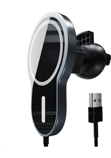 X6 Araba Hava Çıkışı Havalandırma Dağı Kelepçe Tutucu 15 W Hızlı Şarj Qi Manyetik Kablosuz Şarj Cihazı iPhone 12 Serisi (Yurt Dışından)