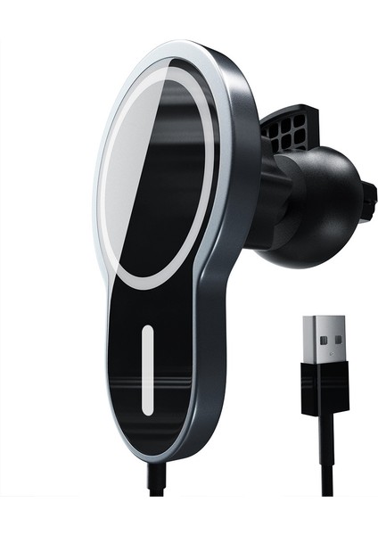 X6 Araba Hava Çıkışı Havalandırma Dağı Kelepçe Tutucu 15 W Hızlı Şarj Qi Manyetik Kablosuz Şarj Cihazı iPhone 12 Serisi (Yurt Dışından)