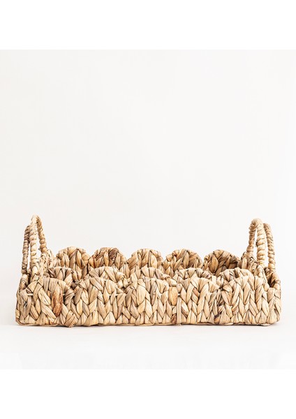 Meander Su Sümbülü Dikdörtgen Kulplu Desenli Tepsi 2li Set 5119 modelleri