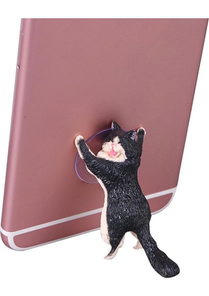 Taşınabilir Kedi Şekli Cep Telefonu Tutucu Emme Montaj Standı Masaüstü Dekor Hediye (Yurt Dışından)