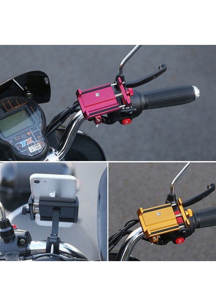 [ayak Izi] Kaymaz Evrensel Bisiklet Bisiklet Motosiklet Telefon Tutucu Montaj Braketi Akıllı Mobil Raflar Cep Telefonu Gidon Klipsi 360 Dönebilen (Yurt Dışından) modelleri