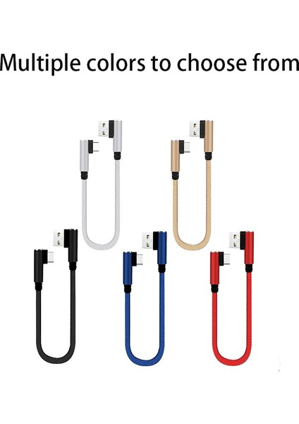 25CM Kısa Hızlı Şarj Kablosu Çift Dirsek 90 Derece USB C Mikro USB Veri Kablosu Tüm Akıllı Telefonlar Için Tip C iphone Için (Yurt Dışından)