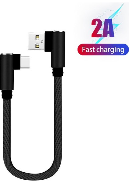 25CM Kısa Hızlı Şarj Kablosu Çift Dirsek 90 Derece USB C Mikro USB Veri Kablosu Tüm Akıllı Telefonlar Için Tip C iphone Için (Yurt Dışından) modelleri