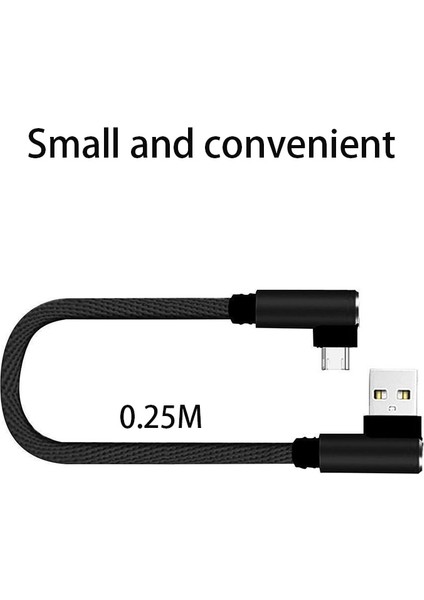 25CM Kısa Hızlı Şarj Kablosu Çift Dirsek 90 Derece USB C Mikro USB Veri Kablosu Tüm Akıllı Telefonlar Için Tip C iphone Için (Yurt Dışından) fırsatları