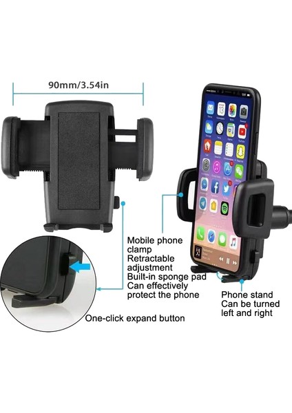 Araba Dikiz Aynası Hortum Braketi Cep Telefonu Klip Evrensel Navigasyon Braketi (Yurt Dışından) fırsatları