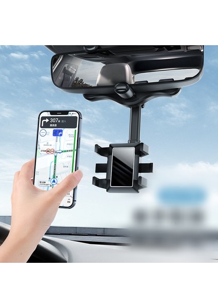 360° Dönebilen Geri Çekilebilir Araç Telefonu Tutucu - Çok Fonksiyonlu Dikiz Aynası Telefon Tutucu Montajı - Evrensel Cep Telefonları Için (Yurt Dışından) fırsatları