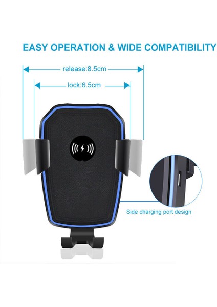 Qi Kablosuz Hızlı Şarj Araç Şarj Cihazı Montaj Tutucu Cep Telefonu Için 2'si 1 Arada Stand (Yurt Dışından) modelleri