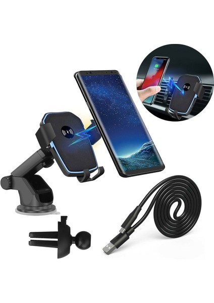 Qi Kablosuz Hızlı Şarj Araç Şarj Cihazı Montaj Tutucu Cep Telefonu Için 2'si 1 Arada Stand (Yurt Dışından) fırsatları