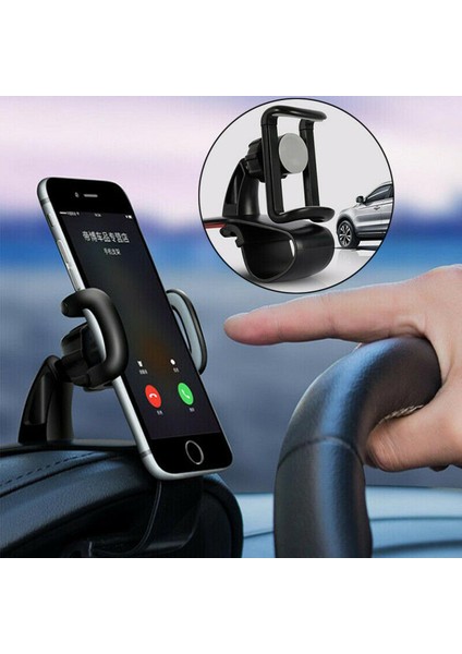 Evrensel Araç Telefonu Tutucu Pano Kaymaz Braketi Montaj Standı Dönebilen Beşik Üzerinde Klip (Yurt Dışından)