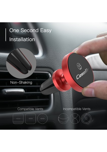 Caseme Evrensel 360 Derece Döndürme Manyetik Araç Hava Çıkışı Havalandırma Dağı Telefon Tutucu, Iphone, Galaxy, Sony, Lenovo, Htc, Huawei ve Diğer Akıllı Telefonlar Için (Yurt Dışından) fiyatları