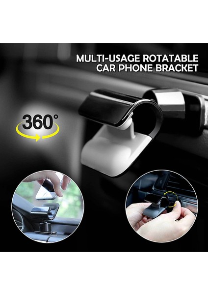 Geartronic Yeni Tasarım 360 Derece Manyetik Araca Montaj Tutucu Standı Cep Telefonu Çok Kullanımlı Dönebilen Araç Telefonu Braketi (Yurt Dışından)