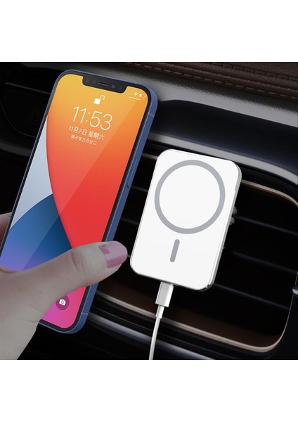X16 Magsafe Araba Hava Çıkışı Havalandırma Dağı Kelepçe Tutucu 15 W Hızlı Şarj Qi Manyetik Kablosuz iPhone Şarj Cihazı 12 Serisi (Yurt Dışından)