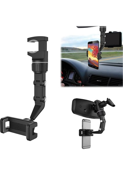 360°DIKIZ Aynası Telefon Tutucu Ayarlanabilir Telefon Tutucu Araba Için Evrensel Sabit Klip Çok Fonksiyonlu Döner Braket Gri (Yurt Dışından) fırsatları