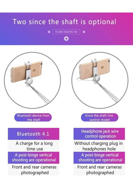 Redcolourful Mini Taşınabilir 7 Bölüm Ayarlanabilir Bluetooth Selfie Sopa Moda Basit Selfie Sopa (Yurt Dışından) indirimleri