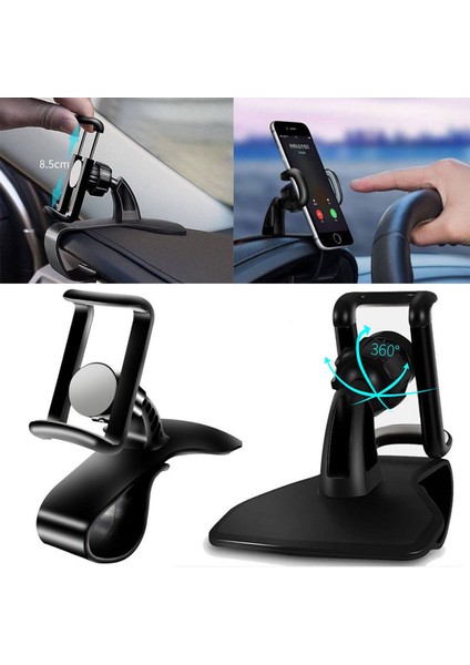 Akıllı Telefon Için 360° Dönebilen Kontrol Paneline Montajlı Araç Telefonu Tutucu Hud Standı (Yurt Dışından) fiyatları