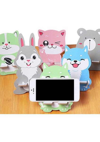 Karikatür Evrensel Ahşap Tembel Cep Telefonu Tutucu Aksesuar Hayvan Tutucu - Rastgele (Yurt Dışından) fiyatları