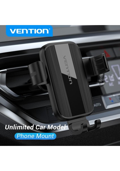 Vention Araç Telefonu Tutucu iPhone 13 12 11 Pro Xiaomi Samsung Huawei Lg Araç Tutucu Standı Otomatik Havalandırma Dağı Yerçekimi Tutucu Standı (Yurt Dışından)